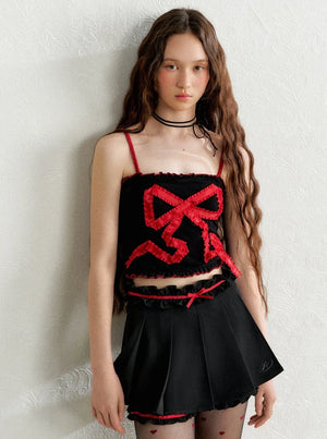 College Style Pleated Lace Skirt
