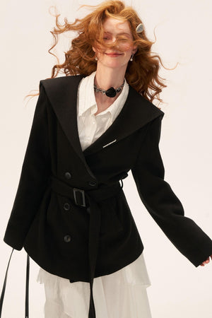 College Style Woolen Coat