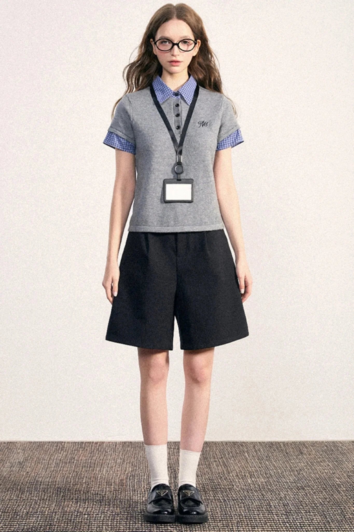 Collegiate Patchwork Knit Top
