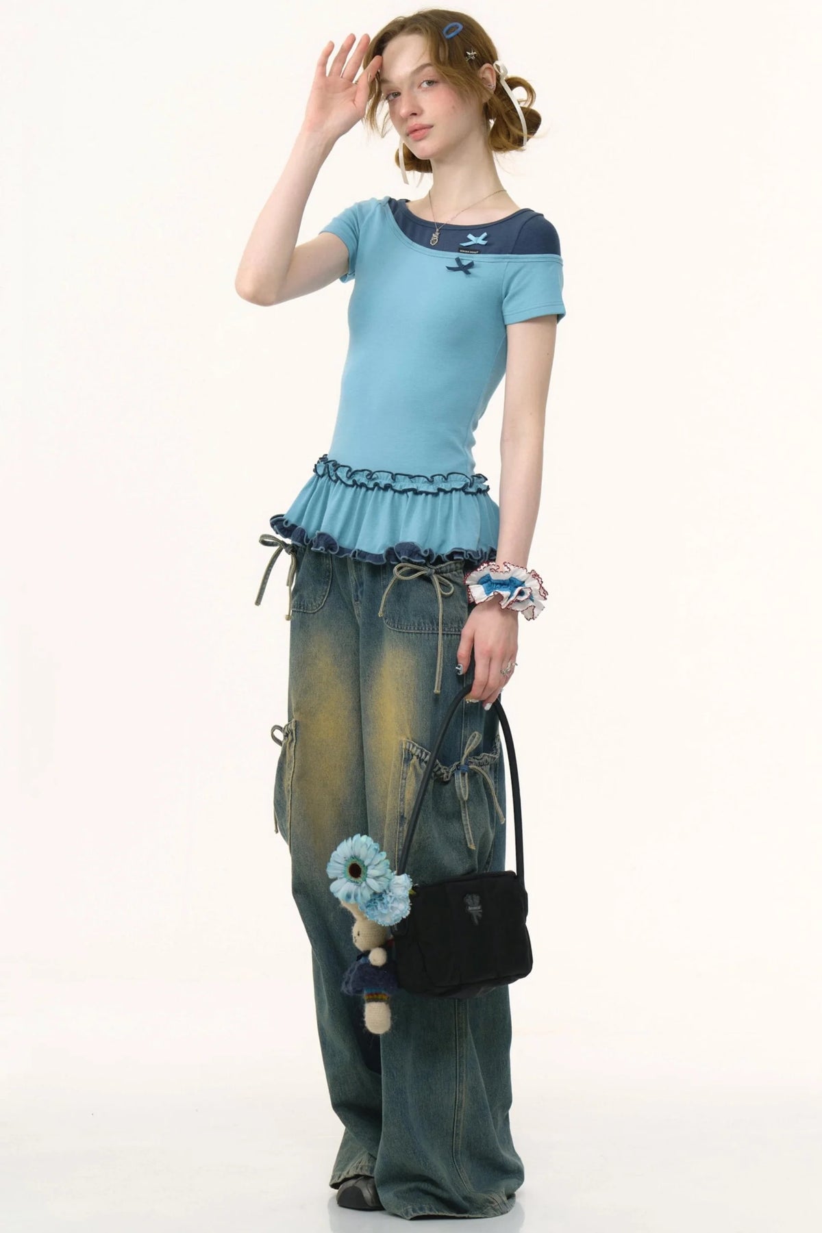 Color Block Bow T-Shirt