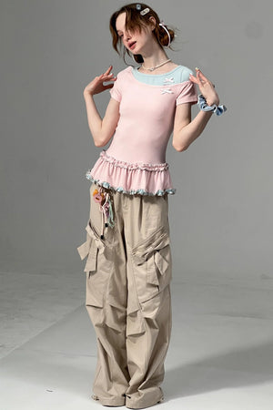 Color Block Bow T-Shirt
