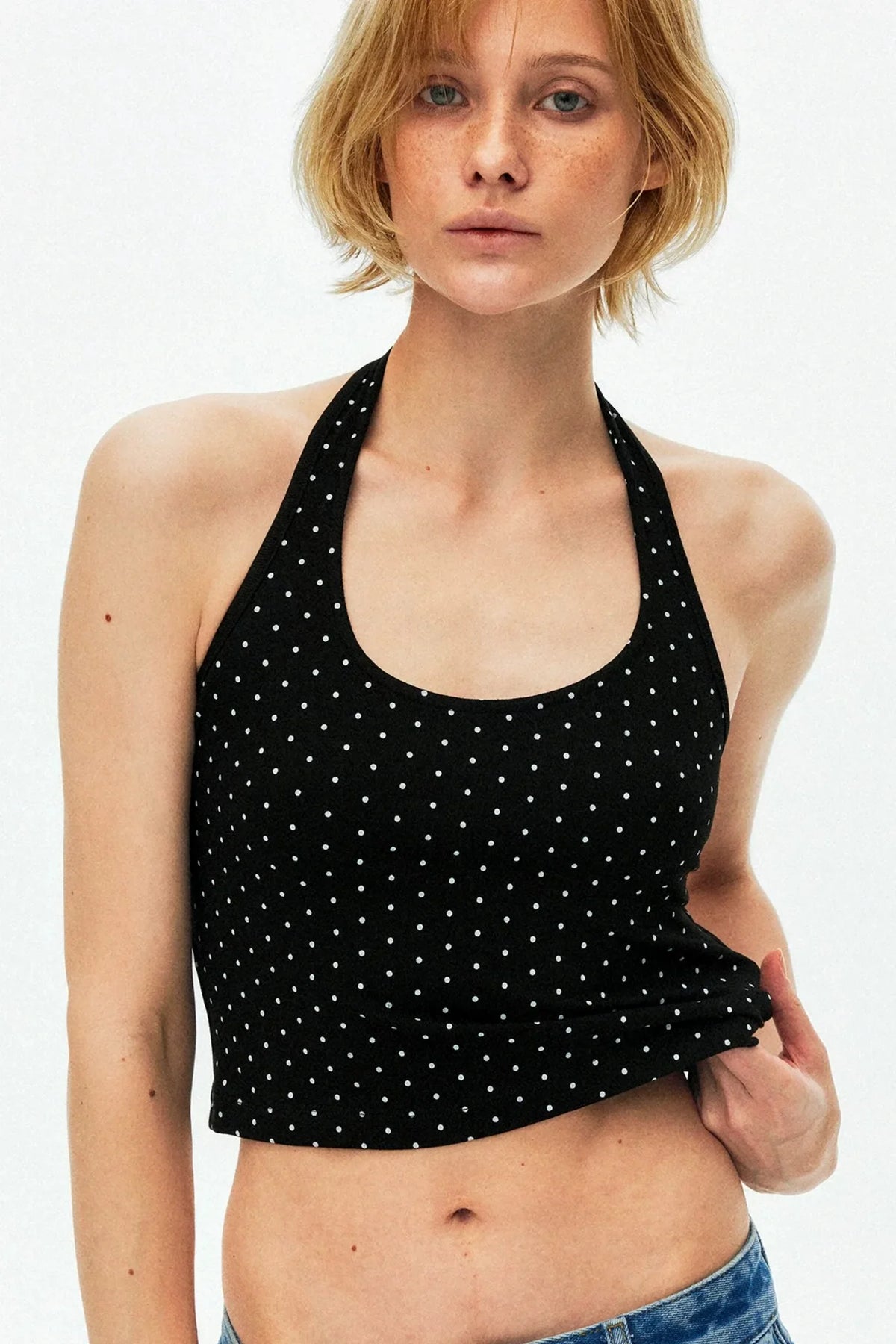 Color-Block Halter Camisole Top