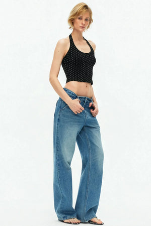 Color-Block Halter Camisole Top
