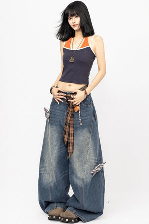 Color Block Halter Tank Top