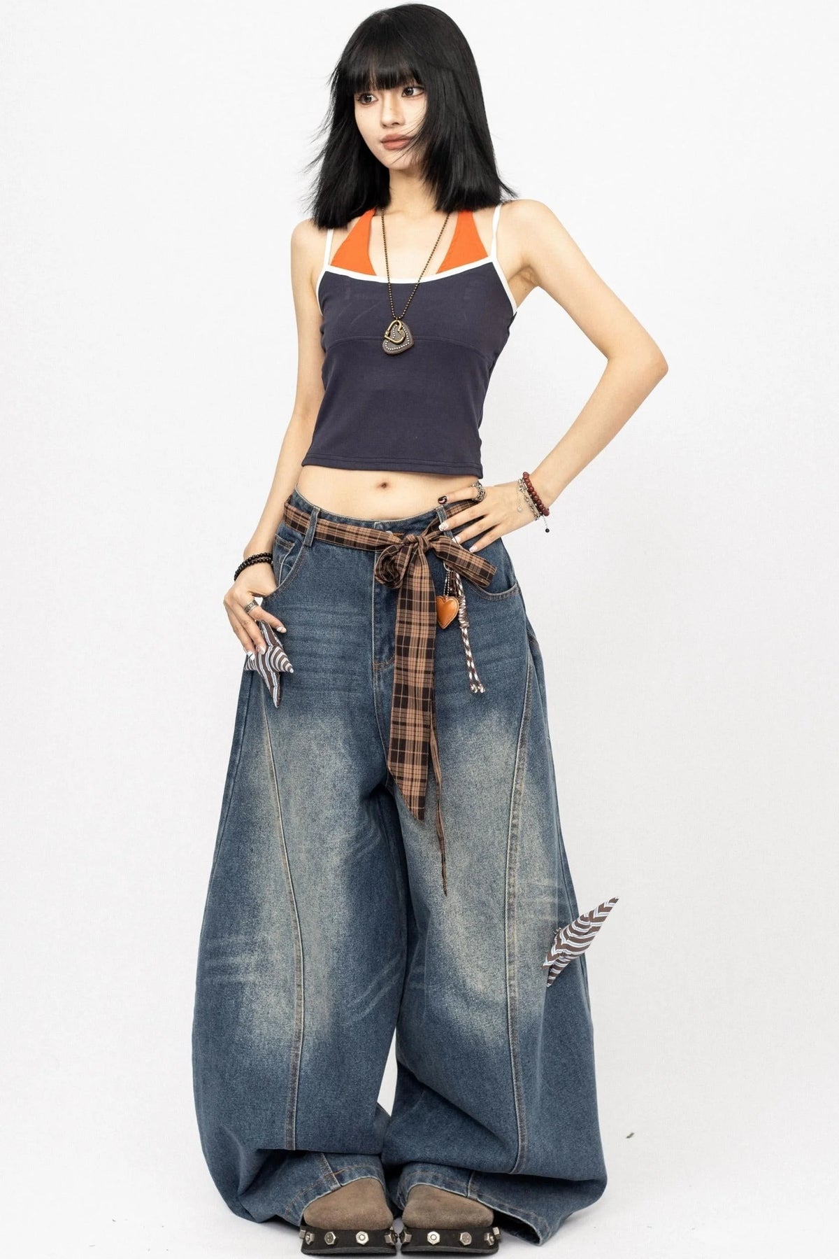 Color Block Halter Tank Top