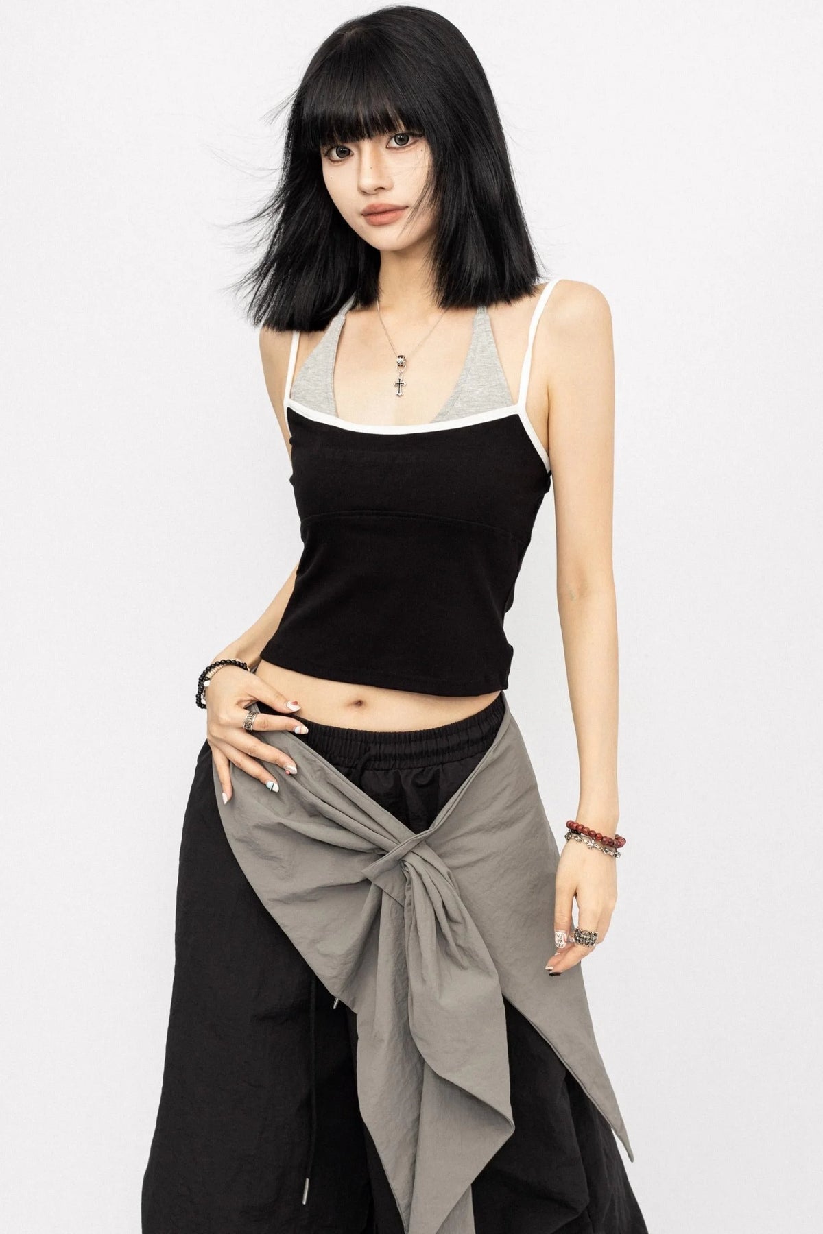 Color Block Halter Tank Top