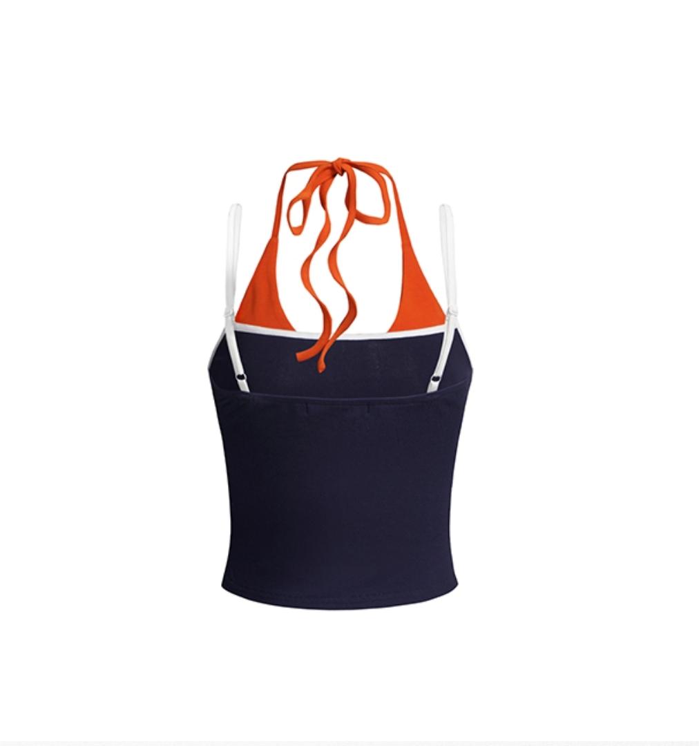 Color Block Halter Tank Top