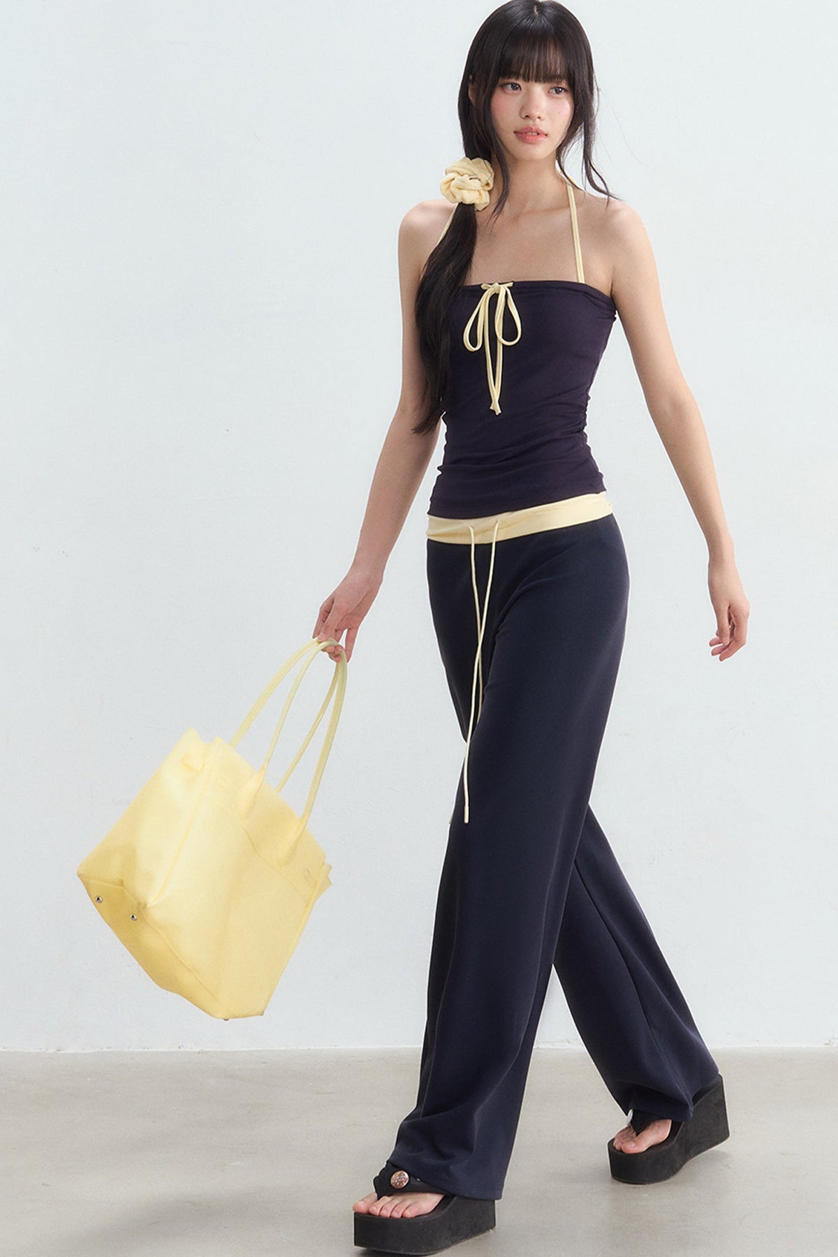Color-Block Halter Top Set-Up