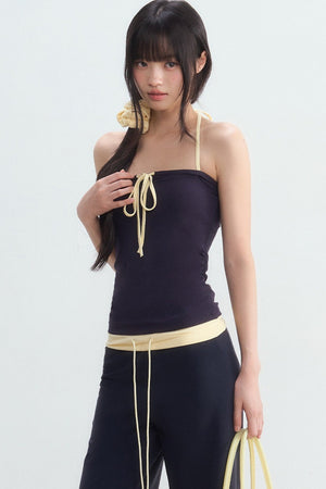 Color-Block Halter Top Set-Up