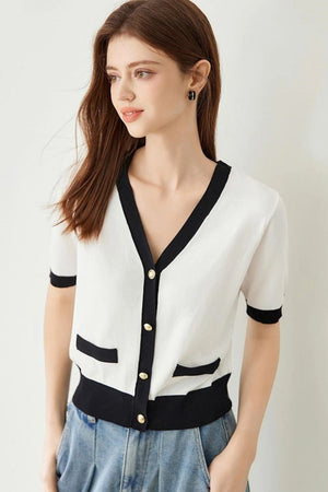 Color Block Knit Cardigan