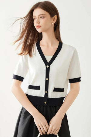 Color Block Knit Cardigan