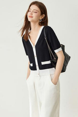 Color Block Knit Cardigan