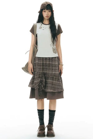 Color-Block Knit Snail Patch Top