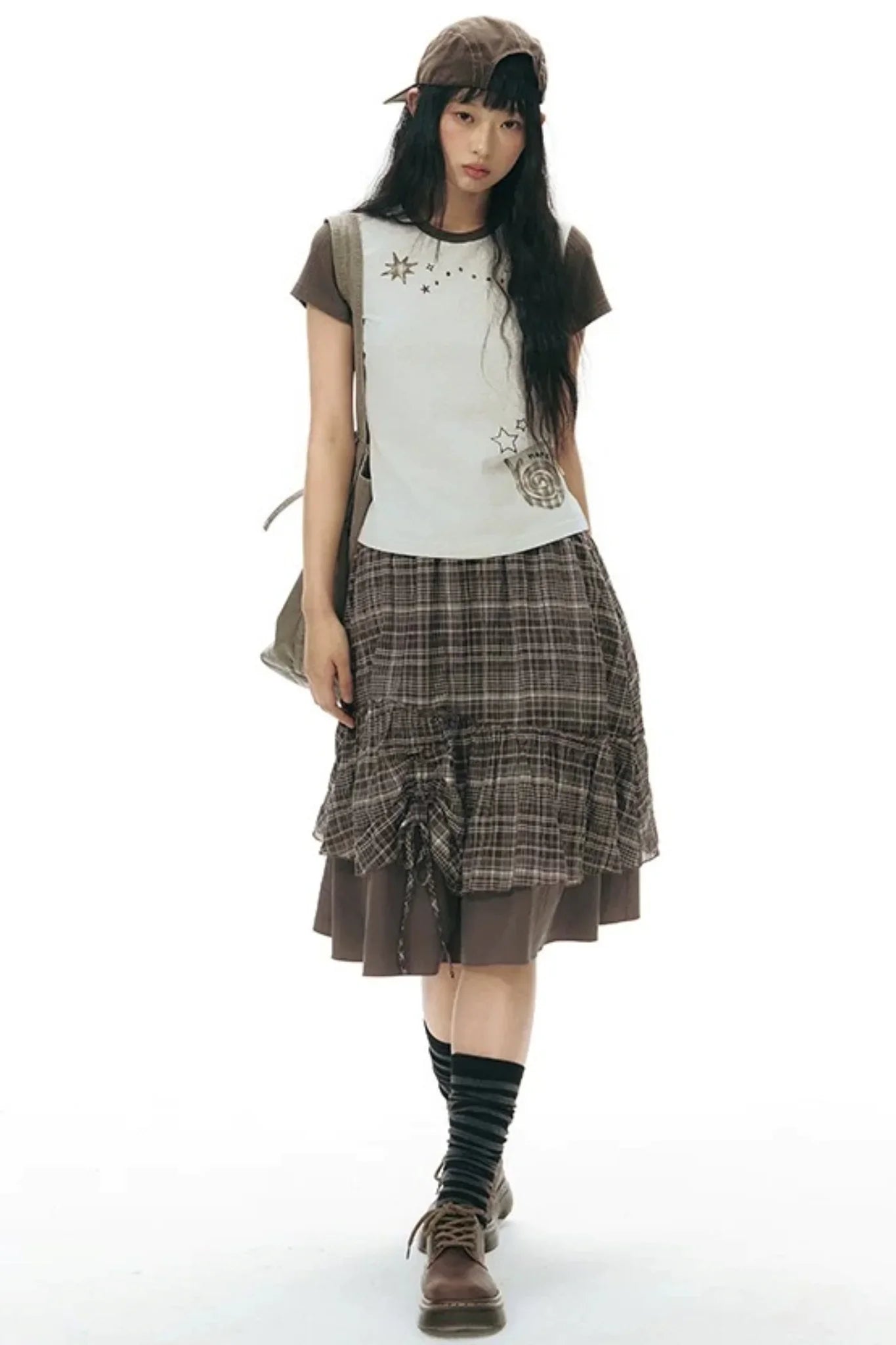 Color-Block Knit Snail Patch Top