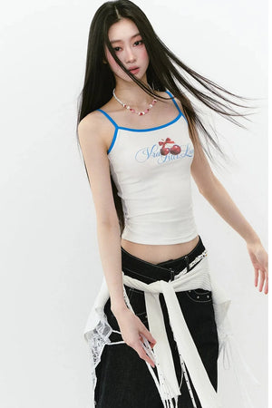 Color-Block Letter Print Camisole