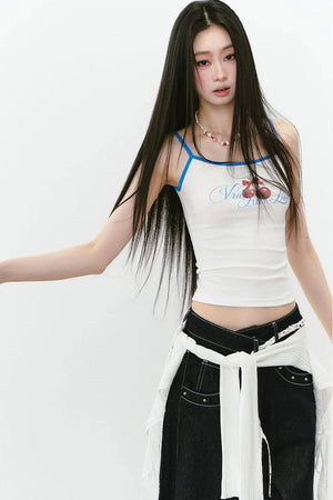 Color-Block Letter Print Camisole