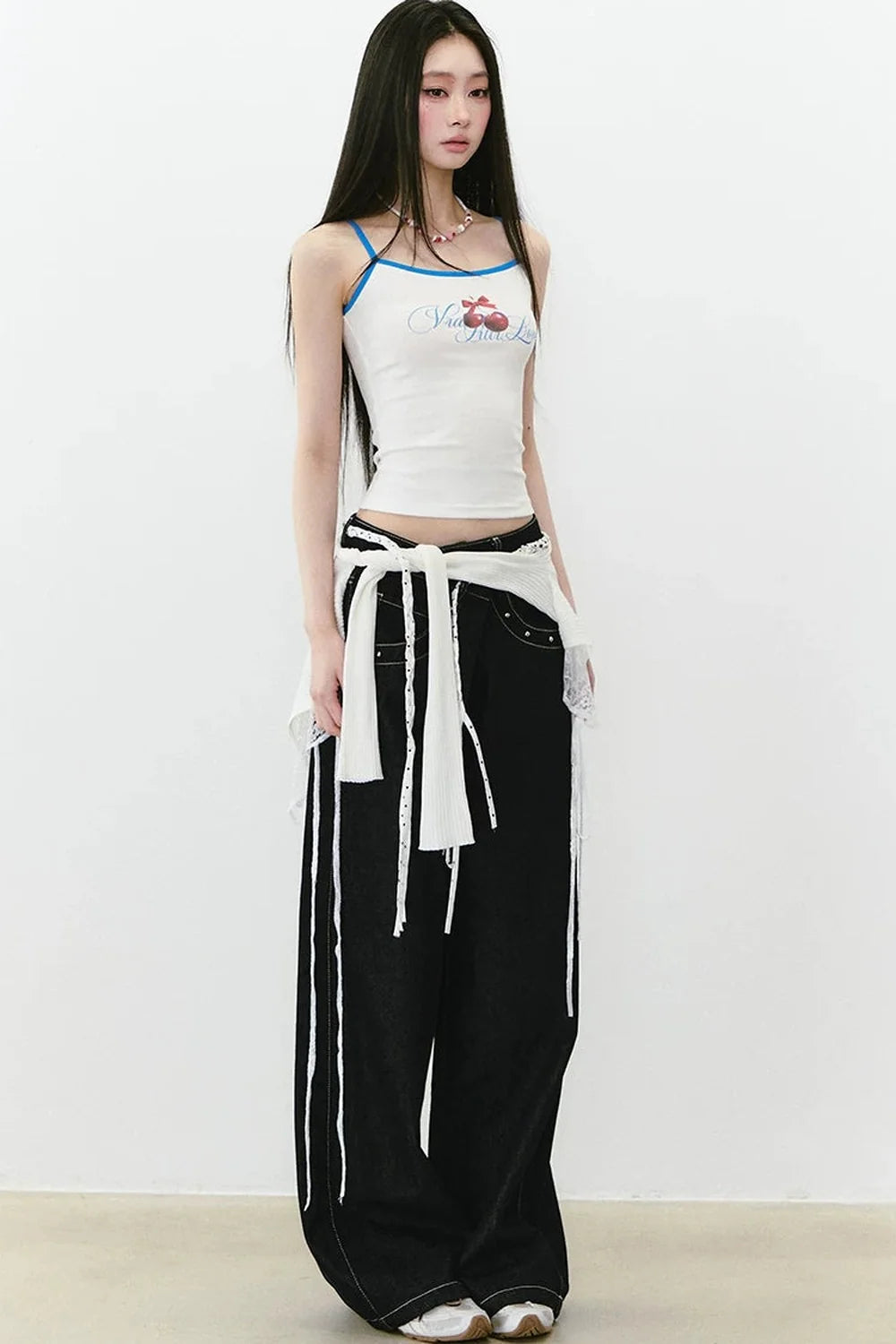 Color-Block Letter Print Camisole