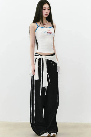 Color-Block Letter Print Camisole