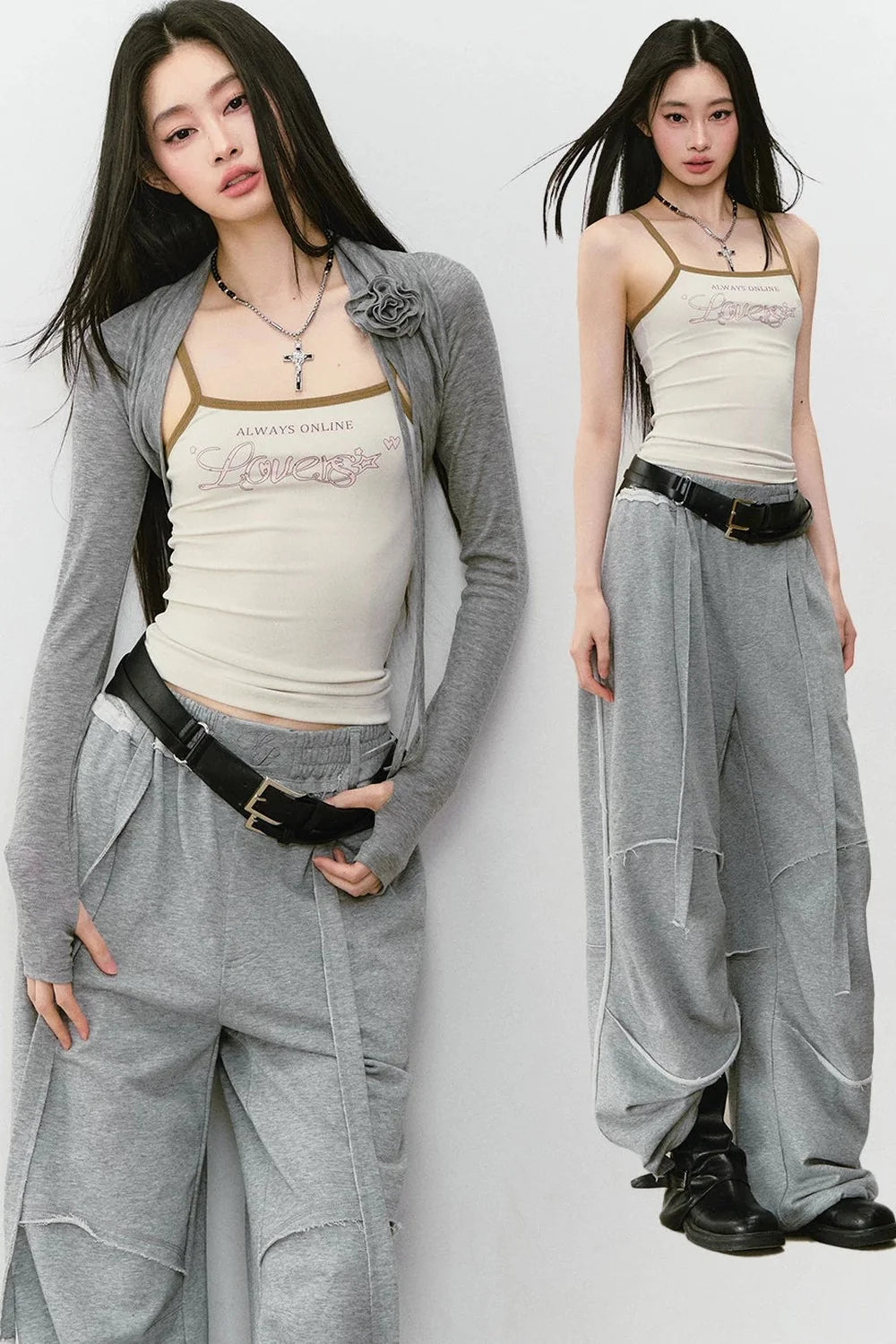 Color-Block Letter Print Camisole Top