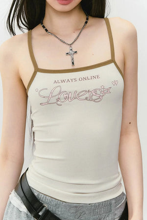 Color-Block Letter Print Camisole Top