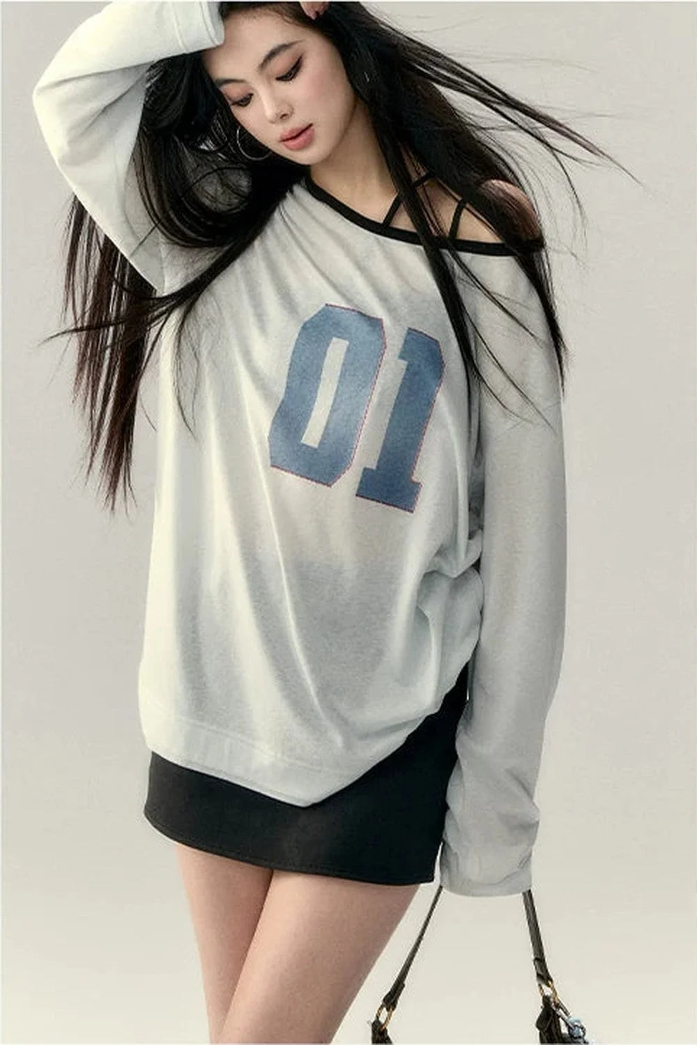 Color Block Letter Print Top Set-Up