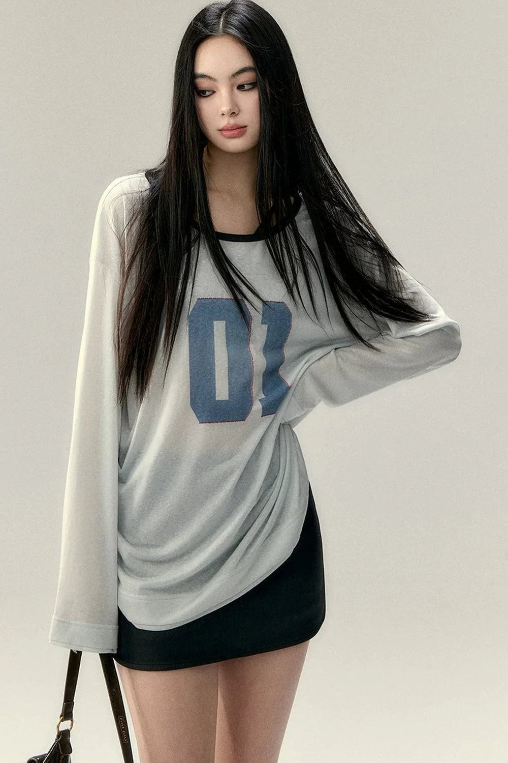 Color Block Letter Print Top Set-Up