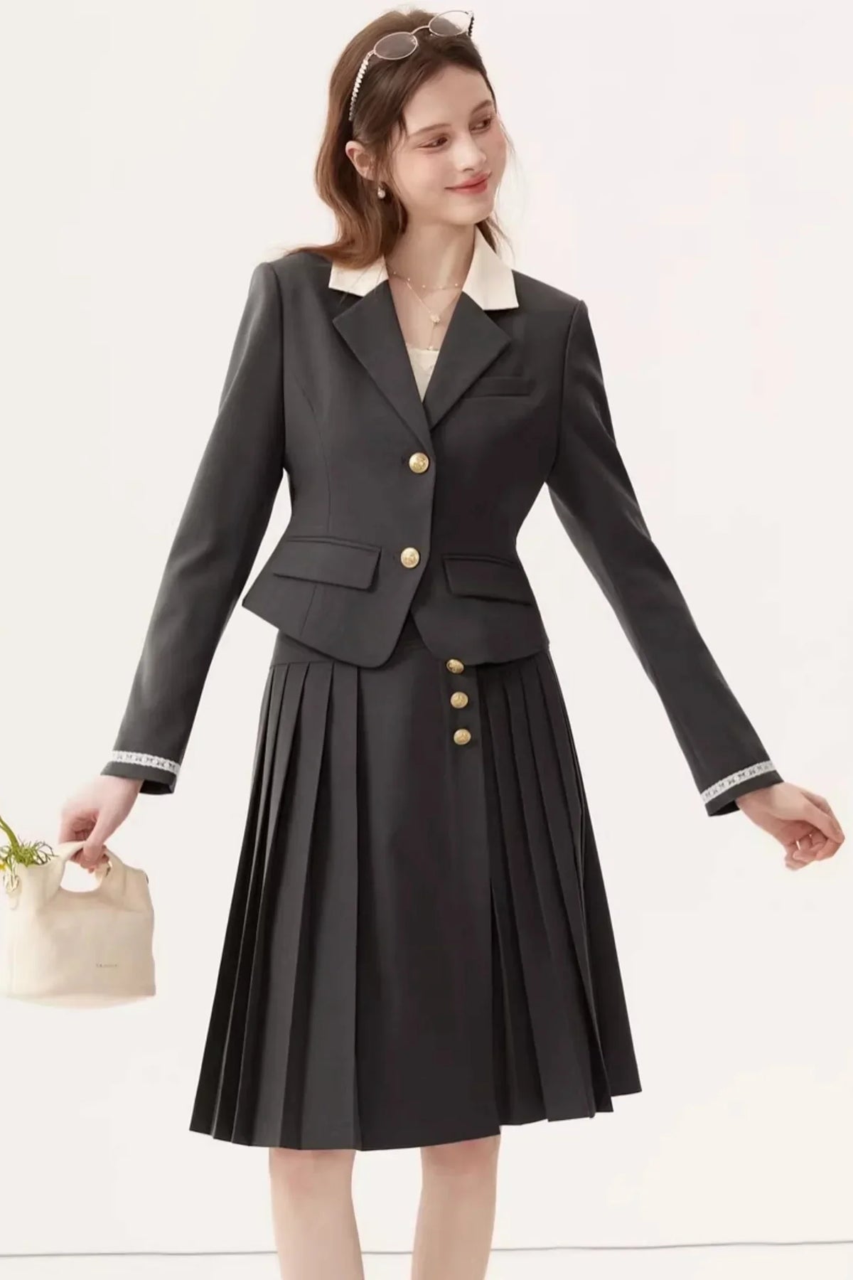 Color-Block Linen Skirt Set-Up