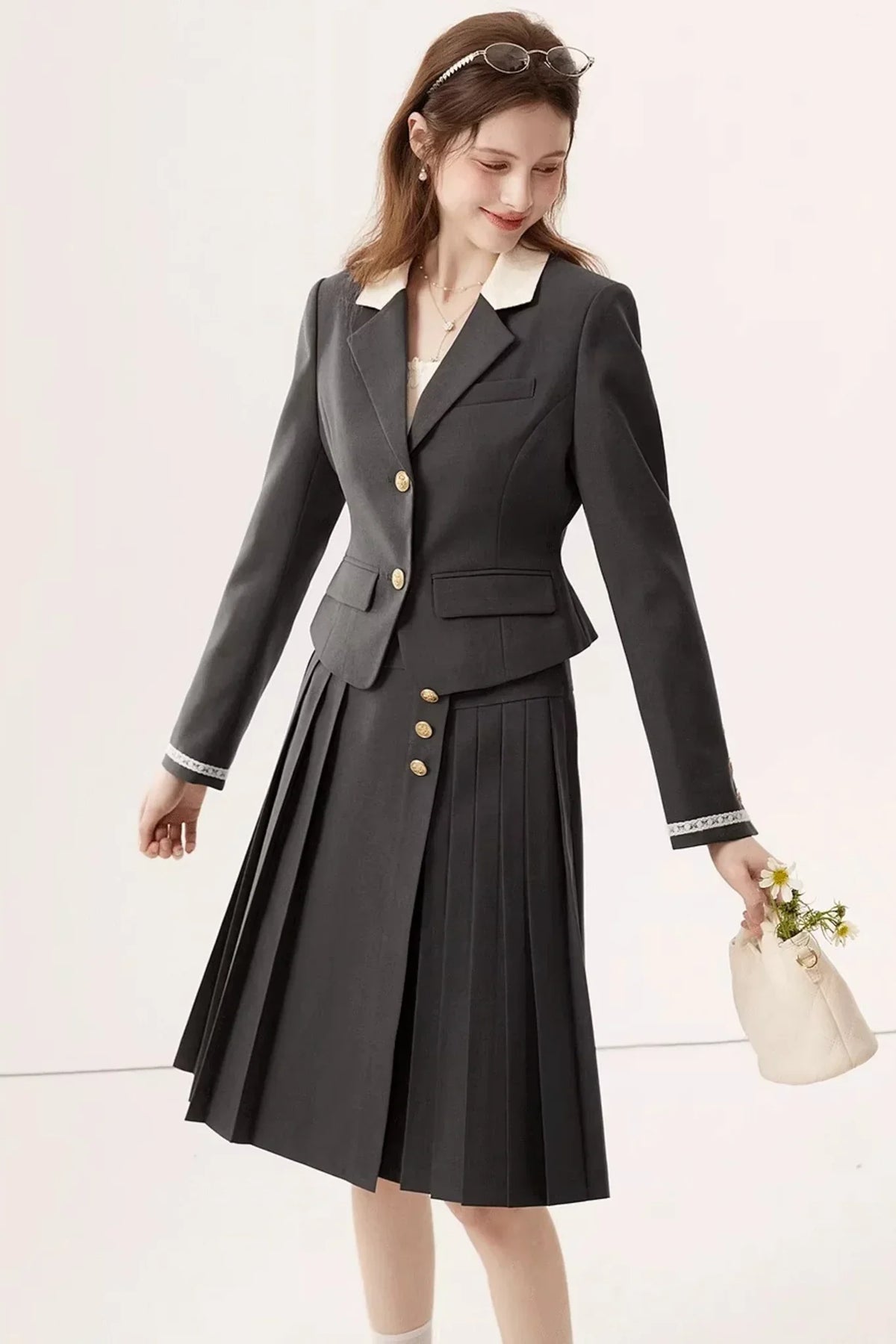 Color-Block Linen Skirt Set-Up