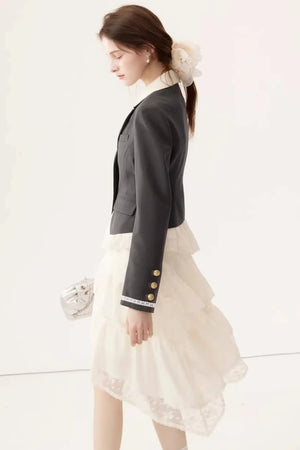 Color-Block Linen Skirt Set-Up