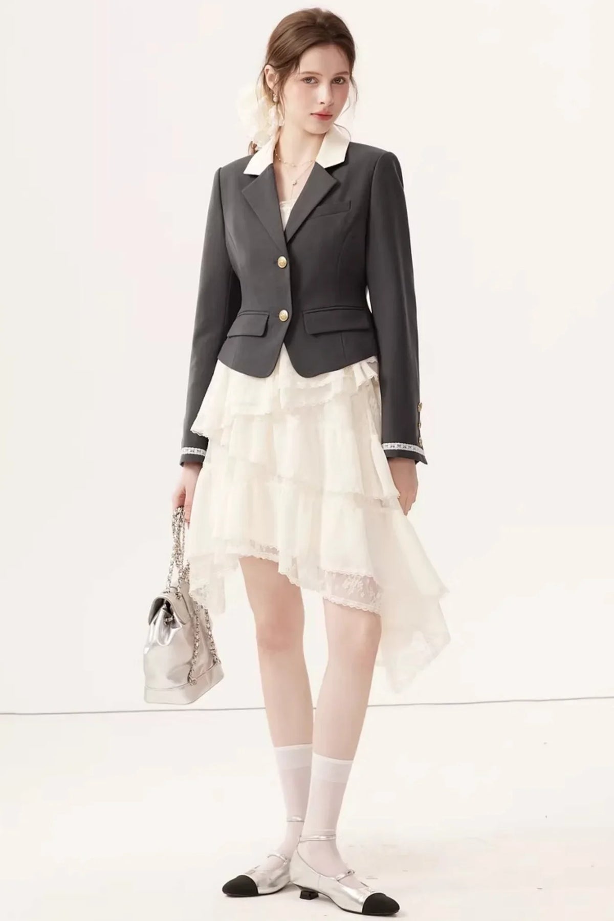 Color-Block Linen Skirt Set-Up