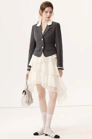 Color-Block Linen Skirt Set-Up