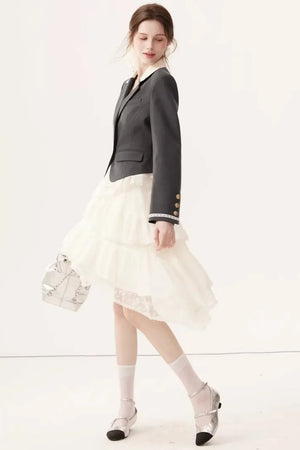Color-Block Linen Skirt Set-Up
