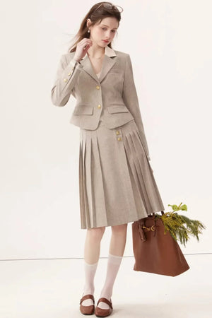 Color-Block Linen Skirt Set-Up