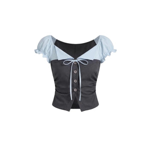 Color-Block Patchwork Top and Pants Set-Up