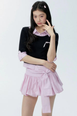 Color-Block Polo Shirt Set-Up
