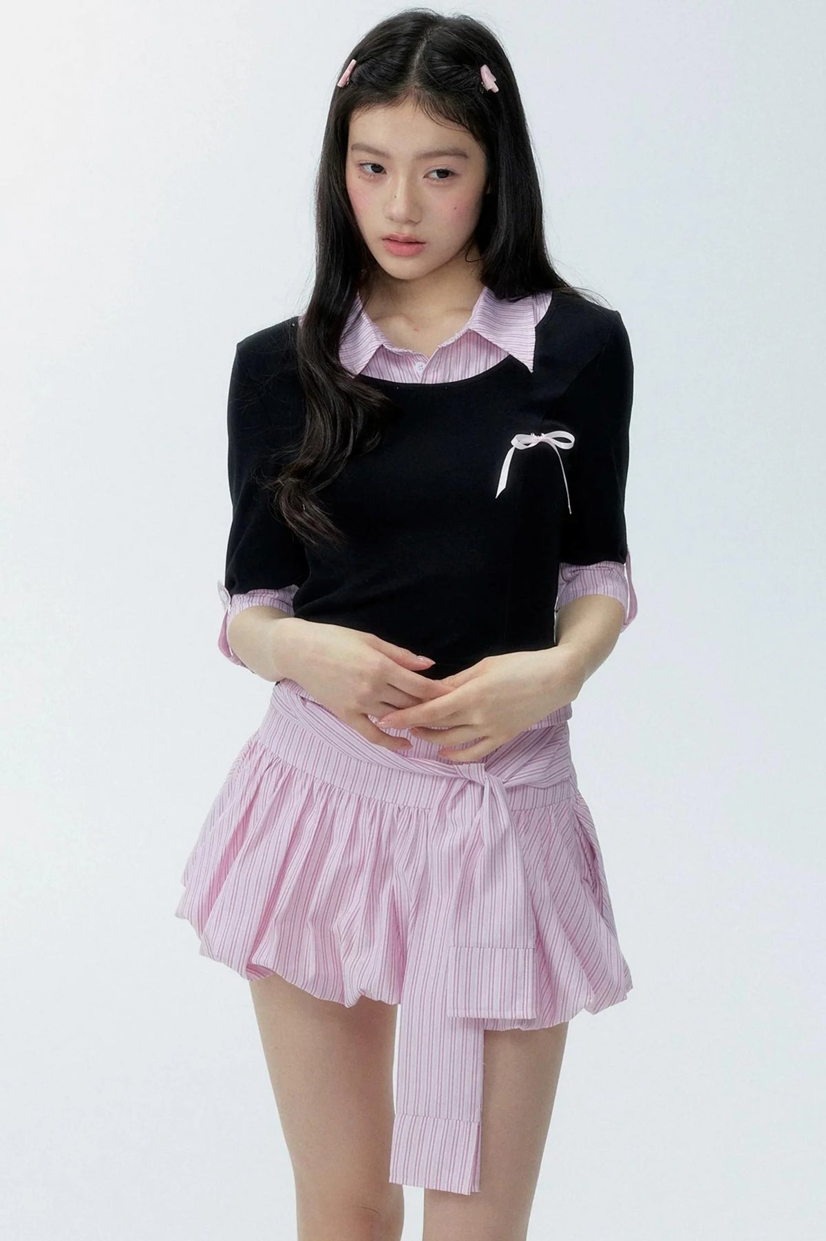 Color-Block Polo Shirt Set-Up