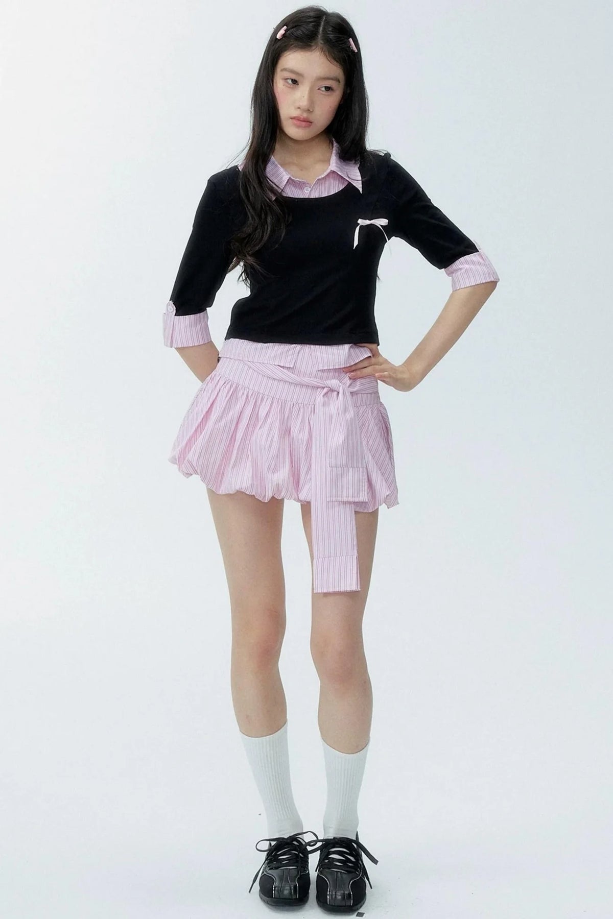 Color-Block Polo Shirt Set-Up