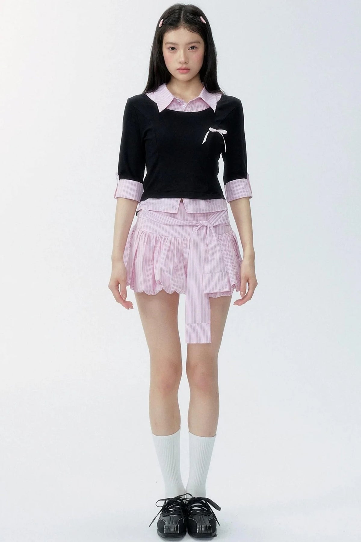 Color-Block Polo Shirt Set-Up