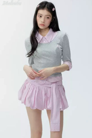 Color-Block Polo Shirt Set-Up