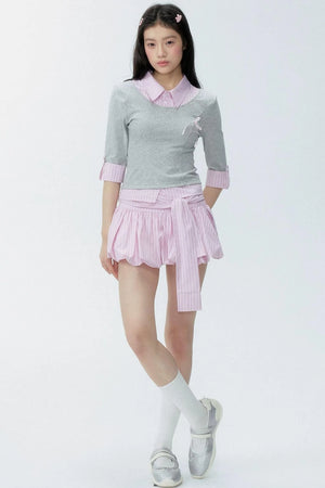 Color-Block Polo Shirt Set-Up