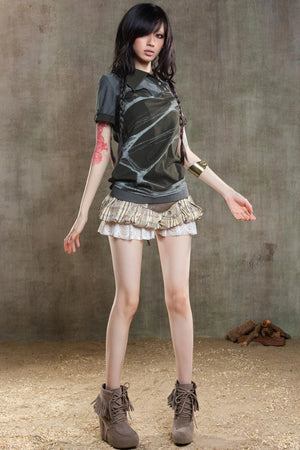 Color-Block Skort Deluxe Skirt