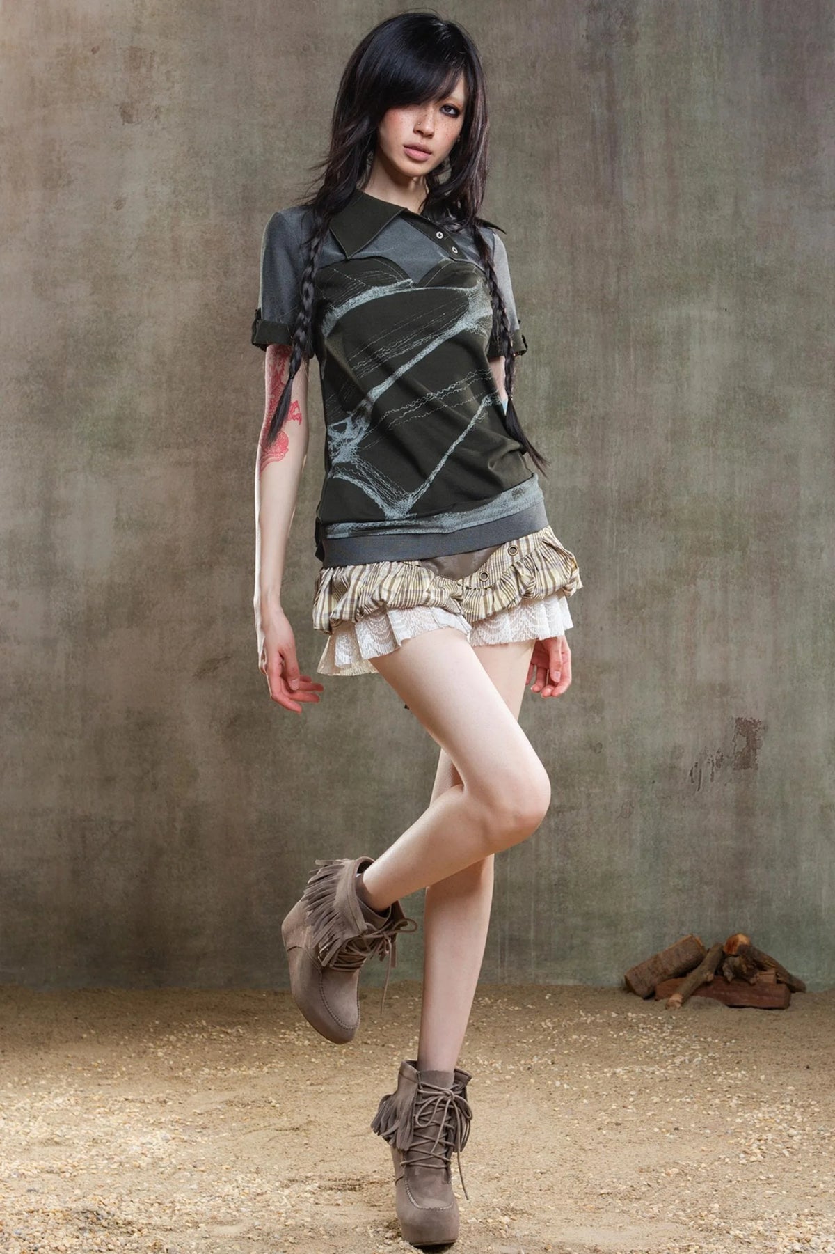 Color-Block Skort Deluxe Skirt
