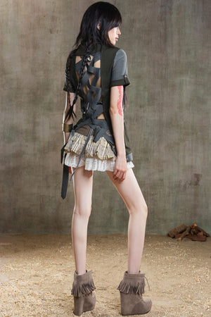 Color-Block Skort Deluxe Skirt