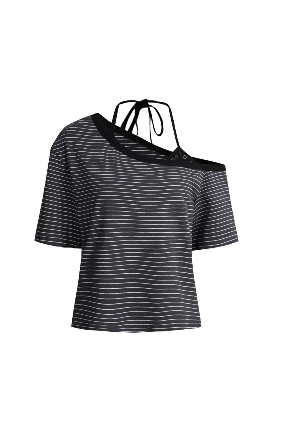 Color-Block Striped Off-Shoulder Top