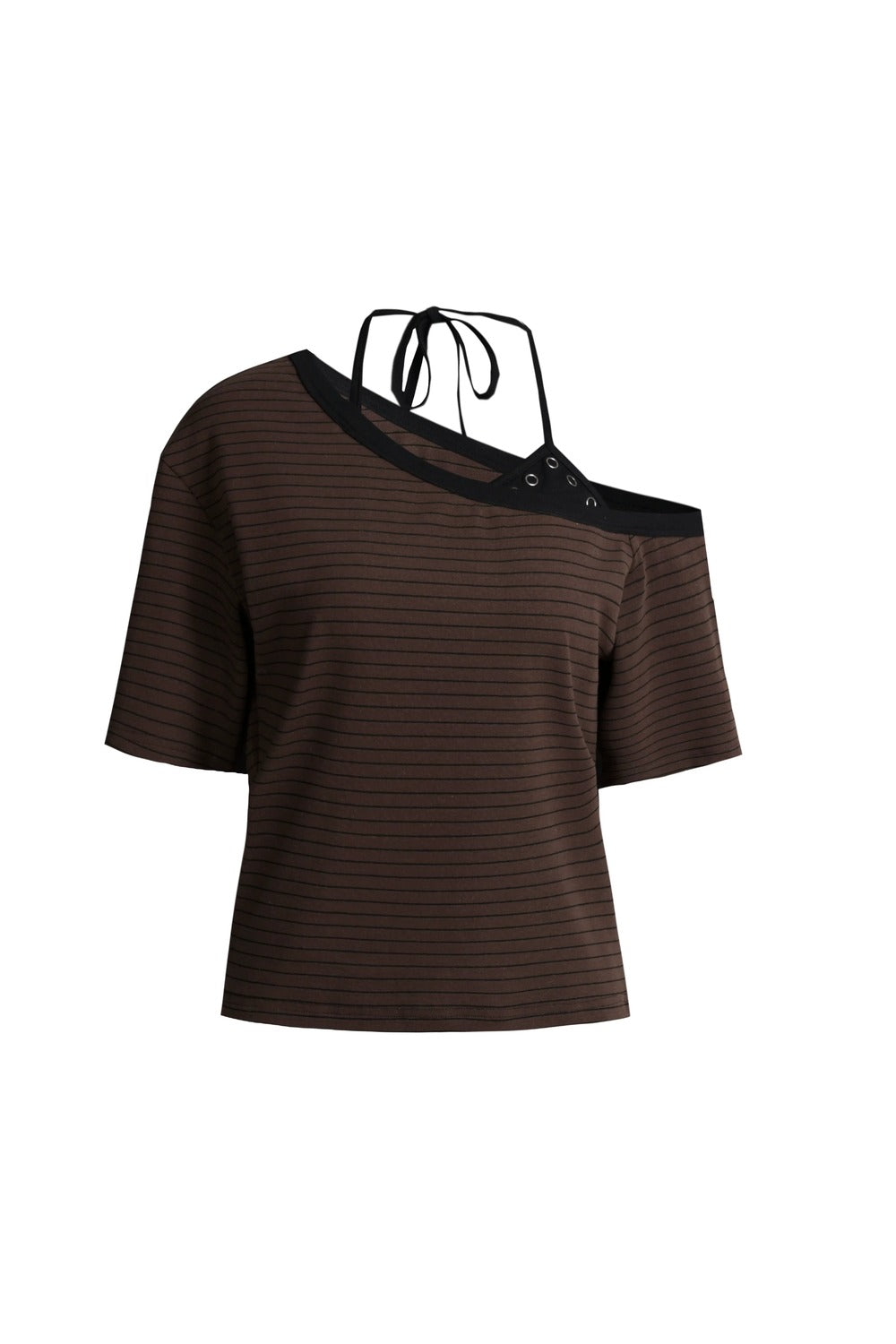Color-Block Striped Off-Shoulder Top