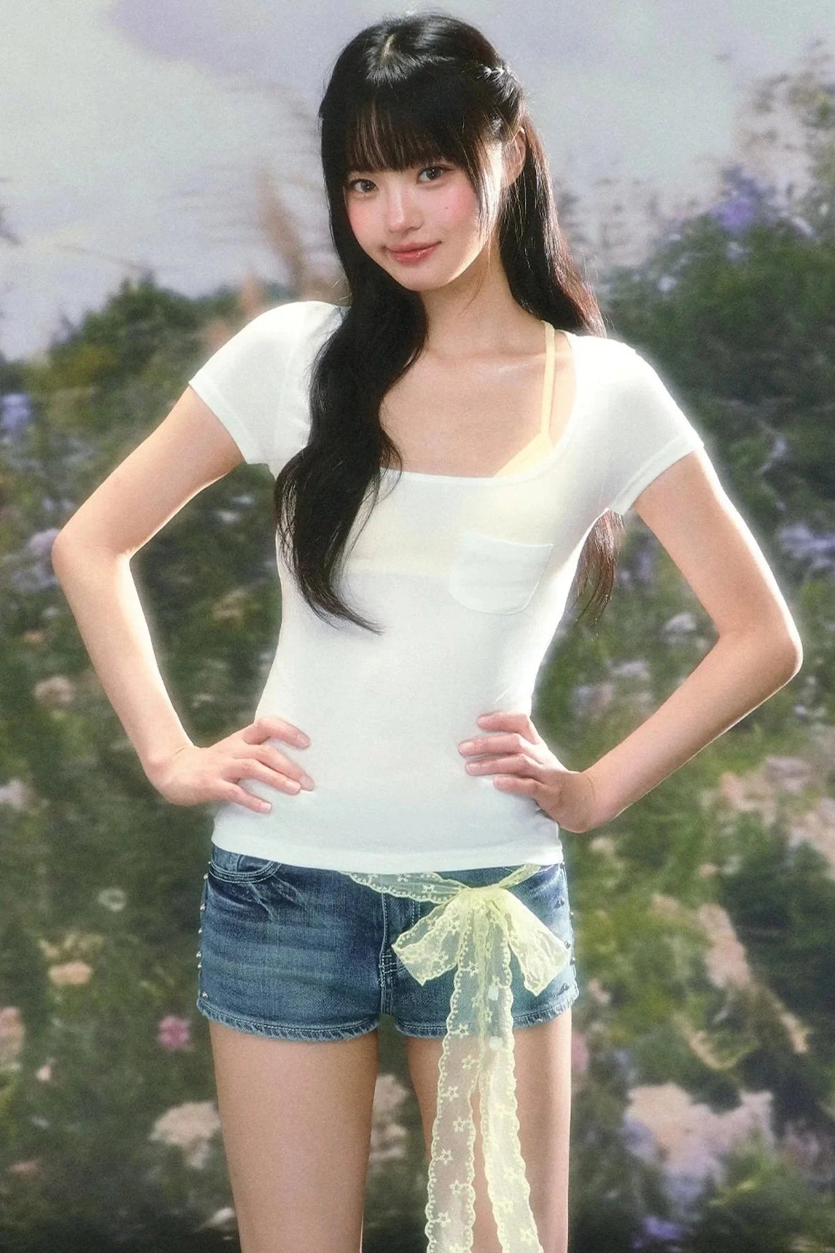 Color-Block T-Shirt and Camisole Set