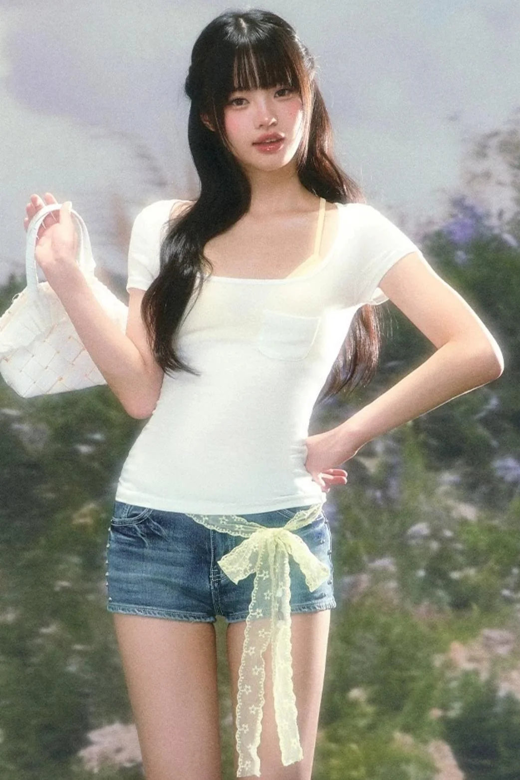 Color-Block T-Shirt and Camisole Set