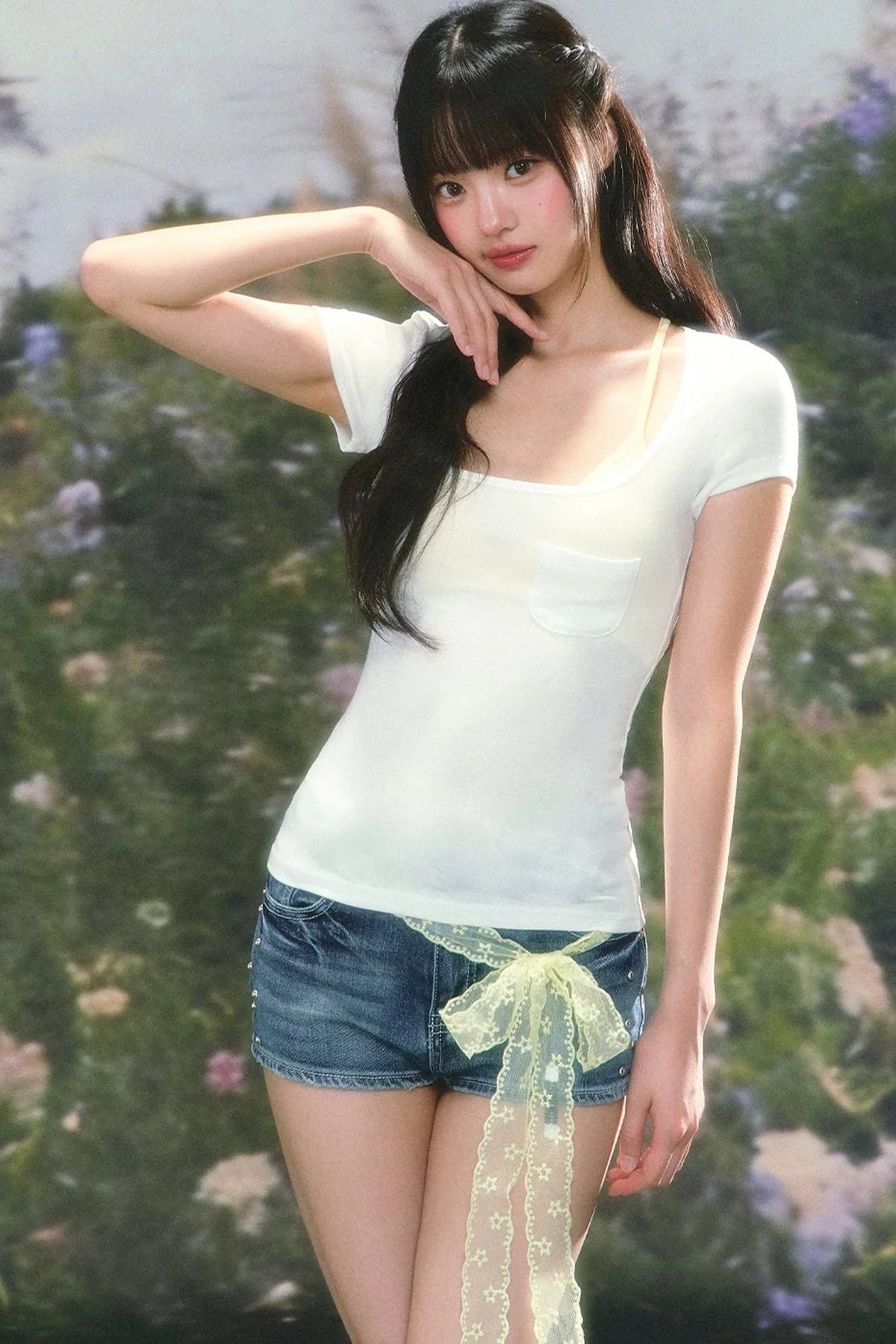 Color-Block T-Shirt and Camisole Set