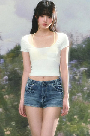 Color-Block T-Shirt and Camisole Set
