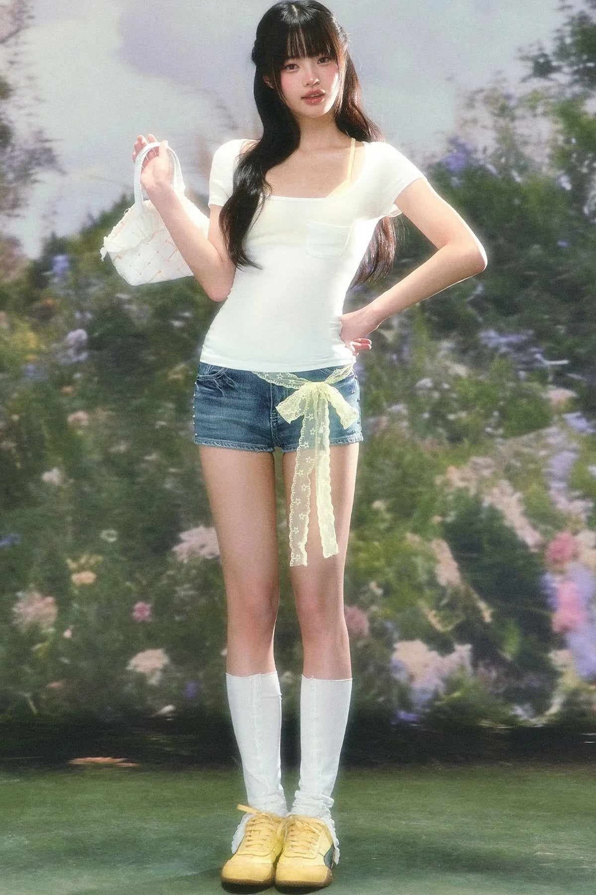 Color-Block T-Shirt and Camisole Set
